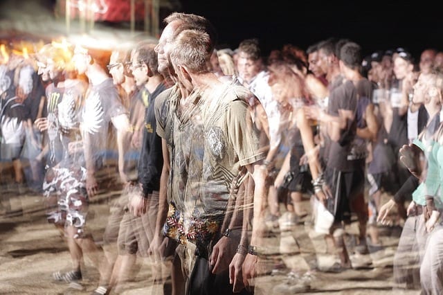 People standing at a festival