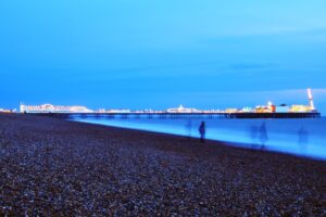 Brighton's Palace pier seaside at night